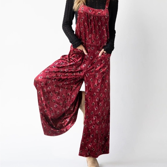 Natural Life Red Velvet Kids Overalls - Picture 4 of 12